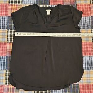H&M Black Short Sleeve Blouse See Measurements In Pics